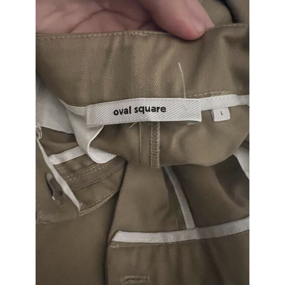 Oval Square Riots Wide Leg Trousers Cuff Khaki Kelp High Waist Large - Picture 6 of 7